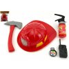 Hasičská sada helma + hasičák striekaciu vodu