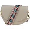 NovaKabelka.sk Ramona Beige s prídavným popruhom kožená talianska crossbody kabelka béžová