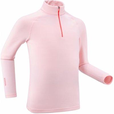 Detské lyžiarske spodné tričko bl500 s 1/2 zipsom ružová