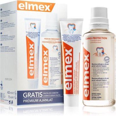 Elmex Caries Protection ústna voda chrániaci pred zubným kazom 400 ml + zubná pasta chrániaca pred zubným kazom s fluoridom 75 ml