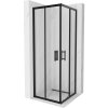 Mexen Rio, štvorcový sprchovací kút s posuvnými dverami 70(dvere) x 70(dvere) x 190 cm, 6mm číre sklo, čierny profil, 860-070-070-70-00