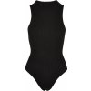 Ladies Rib Knit Sleevless Body - black 5XL