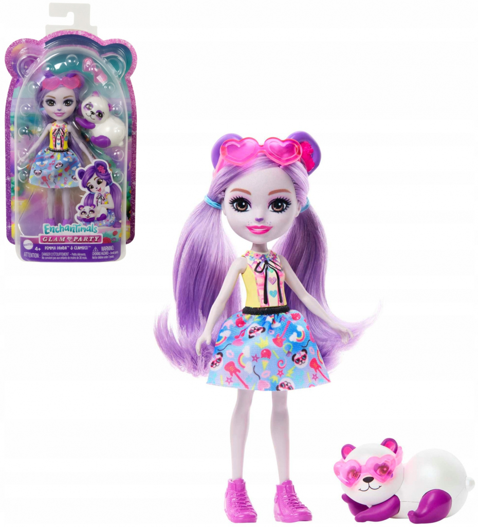 Mattel Enchantimals Glam Party Panenka a zvířátko - panda