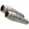 GPR Dual universal silencer kit GPR DEEPTONE CAFE.6.DE Brushed Stainless steel without link pipes