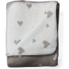 Mars & More Béžovo -biely obojstranný pléd so srdiečkami Small srdce - 130 * 180cm - Mars & More