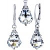 Silvego Strieborná súprava so Swarovski Crystals Baroque 11x16mm Argent LSW166S