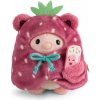 NICI plyš MyMochi Zajačik Pibu 8 cm v kostýme jahoda so zmrzlinou, set darčekové bal.