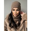 Fashionweek dámsky set dámska čiapka a šál S2837 Mocca