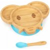 Klarstein Detská jedálenská súprava, bambusový tanier a lyžička, 250 ml, vrátane prísavky, 18 × 18 cm (BW-10243-006)