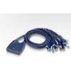 ATEN 4port KVM USB mini, audio, 0.9 metru kabely CS-64US