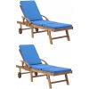 Ležadlo drevené modré VidaXL