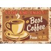 Ceduľa Coffee Best Coffee 30cm x 20cm Plechová tabuľa