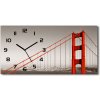 Vodorovné Sklenené hodiny na stenu Most San Francisco 60x30 cm