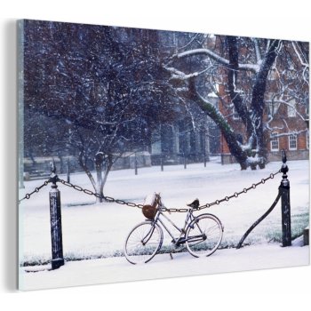 MuchoWow® Sklenené obrazy - Obrazy na stenu - Foto na skle Bicykel na snehu  v Trinity College 90x60cm NástennáImitáciaácia zo skla - akrylový sklenený  obraz - od 96,99 € - Heureka.sk