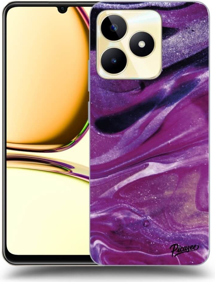 Picasee silikónové Realme C53 - Purple glitter čierne