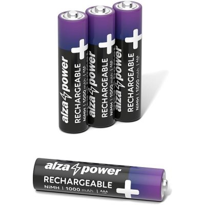 AlzaPower Rechargeable HR03 (AAA) 1 000 mAh 4 ks v eko-boxe