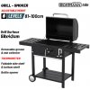 BORMANN ELITE gril na drevené uhlie smoker s vekom, plocha 59 × 42 cm, teplomer a sklopné bočné police (BBQ1915)