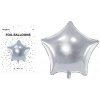 PartyDeco Fóliový balón Hviezda strieborná 48 cm