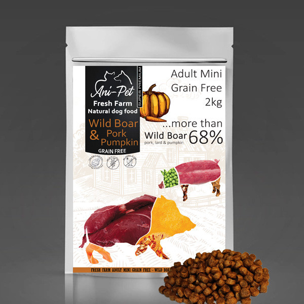 Fresh Farm GF Natural Dog Food Adult Mini Wildboar & Pork 2 kg