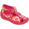 Befado detské papuče na suchý zips ružové, veľkosť 25