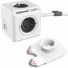 Cubenest Powercube Extended USB PD 35W, 2xUSB-C, 4× zásuvka, 1,5m, bílá/šedá, dětská pojistka, uzemnění, montážní dok PC435GY