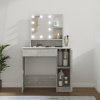 Toaletný stolík s LED betónovo sivý 86,5x35x136 cm-ForU-808814