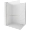 Mexen Kioto+ L, sprchová zástena Walk-In s poličkou a vešiakom 110 x 200 cm, 8mm sklo námraza, brúsená oceľ profil, 800-110-123-97-30