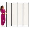 vidaXL so 4 panelmi krémovo biely 200x180 cm