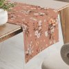 Biante Bavlnený behúň na stôl Sandra SA-738 Ruže a konvalinky na hnedoružovom 35x140 cm