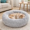 Okrúhly pelech pre psa alebo mačku 55cm sivý (Mäkké a pohodlné ležadlo pre pokojný oddych domácich miláčikov)