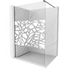 Mexen Kioto, sprchová zástena Walk-In 140 x 200 cm, 8mm číre sklo biely vzor, grafitový profil, 800-140-101-66-85