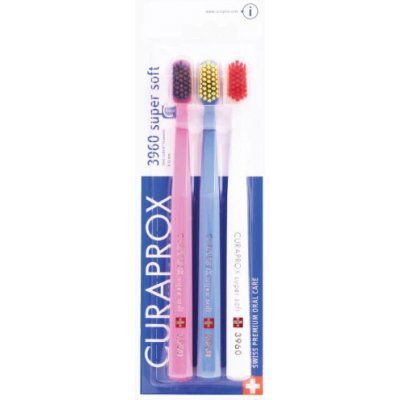 Zubná kefka CURAPROX CS 3960 Super Soft, 3ks - Ružová Modrá Biela