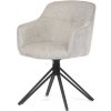 jedálenská a konferenčná stolička, poťah krémová látka, kovové nohy, čierny mat