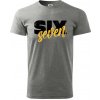 Six seven - písmo - Klasické pánske tričko vyššej gramáže - L ( Tmavosivý melír )
