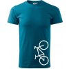 Bicykel na výšku - Klasické pánske tričko vyššej gramáže - 3XL ( Petrolejová )
