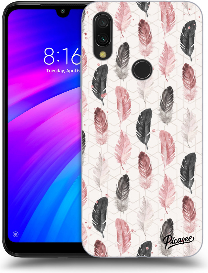 Púzdro Picasee silikónové Xiaomi Redmi 7 - Feather 2 čierne