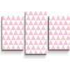 Sablio Obraz - 3-dílný Ružové a biele Trojuholníky - 75x50 cm