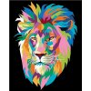 ZUTY Maľovanie podľa čísel FAREBNÝ LEV NA ČIERNOM POZADIÍ Rámovanie bez rámu a bez vypnutia plátna Rozmer 80x100 cm