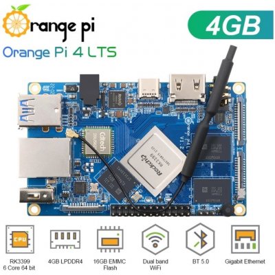 Orange Pi 4 LTS RK339 DDR4 4GB / FLASH 16GB