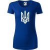 Ukrajina trojzubec veľký - Dámske tričko z organickej bavlny Origin (GOTS) - XL ( Kráľovská modrá )