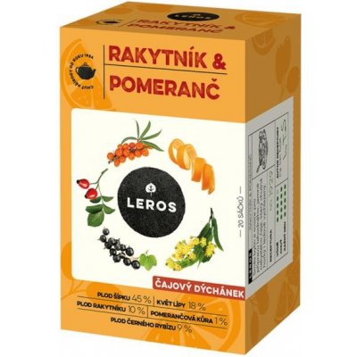 Čaj LEROS bylinný Čajová chvíľka rakytník & pomaranč HB 20 x 2 g Leros