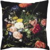 Mars & More Čierny plátený vankúš s kvetmi Jan Davidsz - 50 * 10 * 50cm - Mars & More