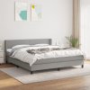 Box spring postel s matrací světle šedá 180 x 200 cm textil Šedá 3129569