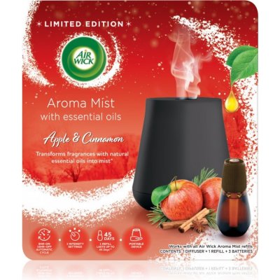 Air Wick Aroma Mist Magic Winter Apple & Cinnamon aróma difuzér s náplňou + batérie White Difuser 20 ml