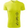 Hory bicykel úsmev - Pánske tričko Fantasy športové - 3XL ( Neonová žltá )