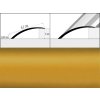 Samolepiace prechodové lišty A49 na plynulé vyrovnanie podlahových rozdielov, šírka 6,1 x výška 0,82 x dĺžka 200 cm - zlatá