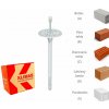 KLIMAS Wkret-met LFMG-10 Tanierová hmoždinka s kovovým tŕňom a predĺženou expanznou zónou Ø10 mm 300 mm - 100 ks