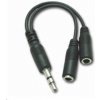 PREMIUMCORD Rozbočovač káblov 3,5 Jack M - 2xF 10cm kjr-02a