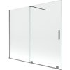 Mexen Velar, 2-krídlová posuvná vaňová zástena 180 x 150 cm, 8mm číre sklo, brúsený grafit, 896-180-000-01-95
