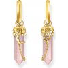 Thomas Sabo CR722-414-9 Gold Hoop Earrings with pink crystal pendant & symbols